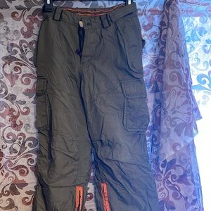 Kids Tactical Army Green and Orange Gap Pants Multipocket